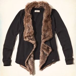 Hollister Faux Fur lined Cardigan